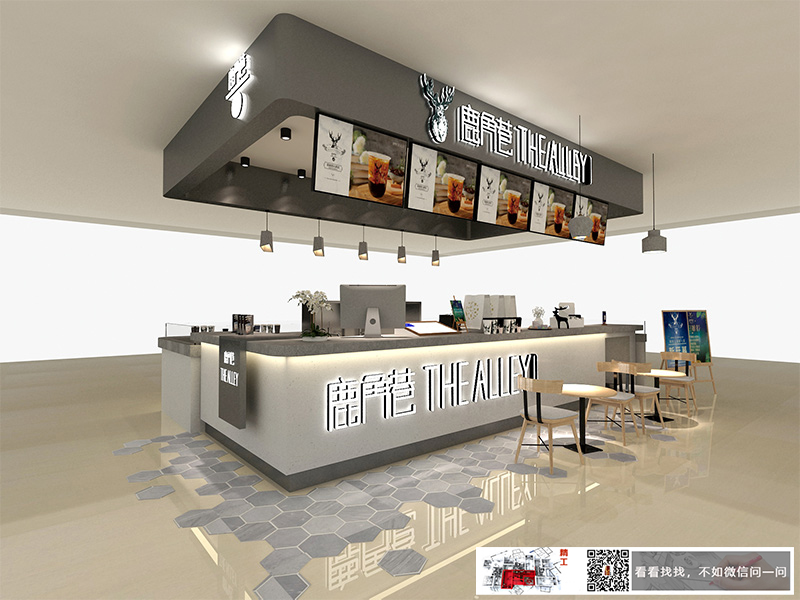 奶茶店裝修設(shè)計效果圖2 奶茶店裝修設(shè)計效果圖2
