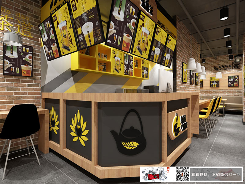 茶飲店店鋪裝修設計效果圖1 茶飲店店鋪裝修設計效果圖1