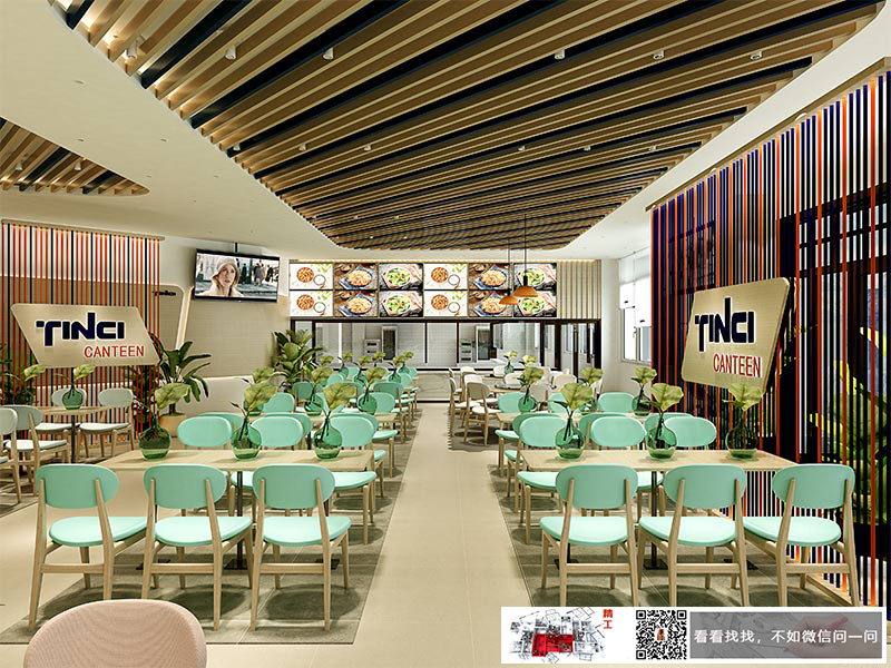 員工食堂餐廳裝修設計效果2 員工食堂餐廳裝修設計效果2