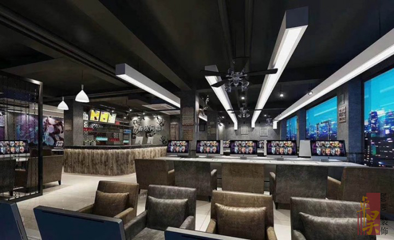 網(wǎng)吧網(wǎng)伽裝修設(shè)計(jì)效果吧臺(tái)