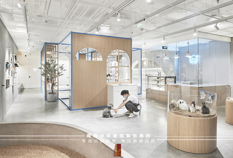 長(zhǎng)沙餐飲門店裝修公司袋袋熊｜寵物店裝修設(shè)計(jì)效果案例效果圖