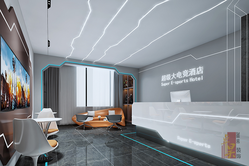 長(zhǎng)沙酒店空間裝修公司超級(jí)大|電競(jìng)酒店裝修設(shè)計(jì)案例效果圖